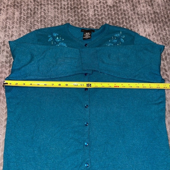 Apostrophe 3/4 Sleeve Button Down Cardigan. Mohair Blend. Size 16-18. - Picture 6 of 8